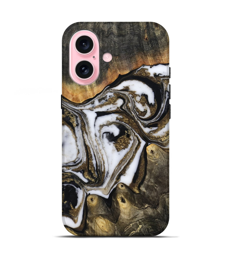 iPhone 17 Wood Live Edge Phone Case - Son (Black & White, 804170)