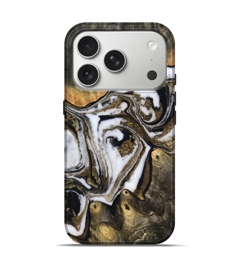 iPhone 17 Pro Wood Live Edge Phone Case - Son (Black & White, 804170)