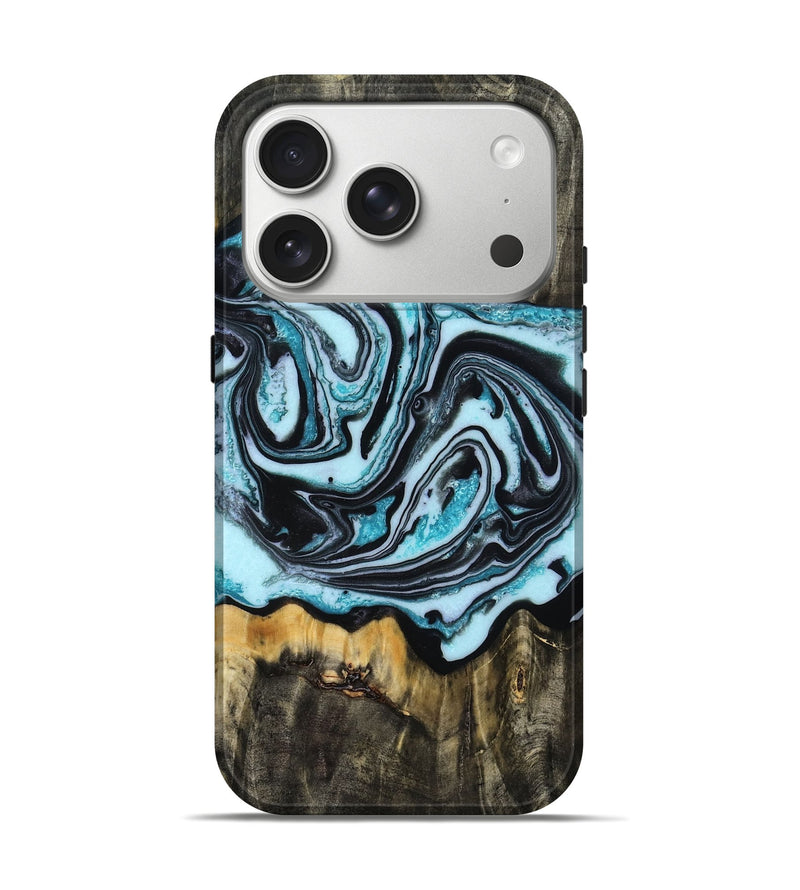 iPhone 17 Pro Wood Live Edge Phone Case - Zayn (Blue, 804173)