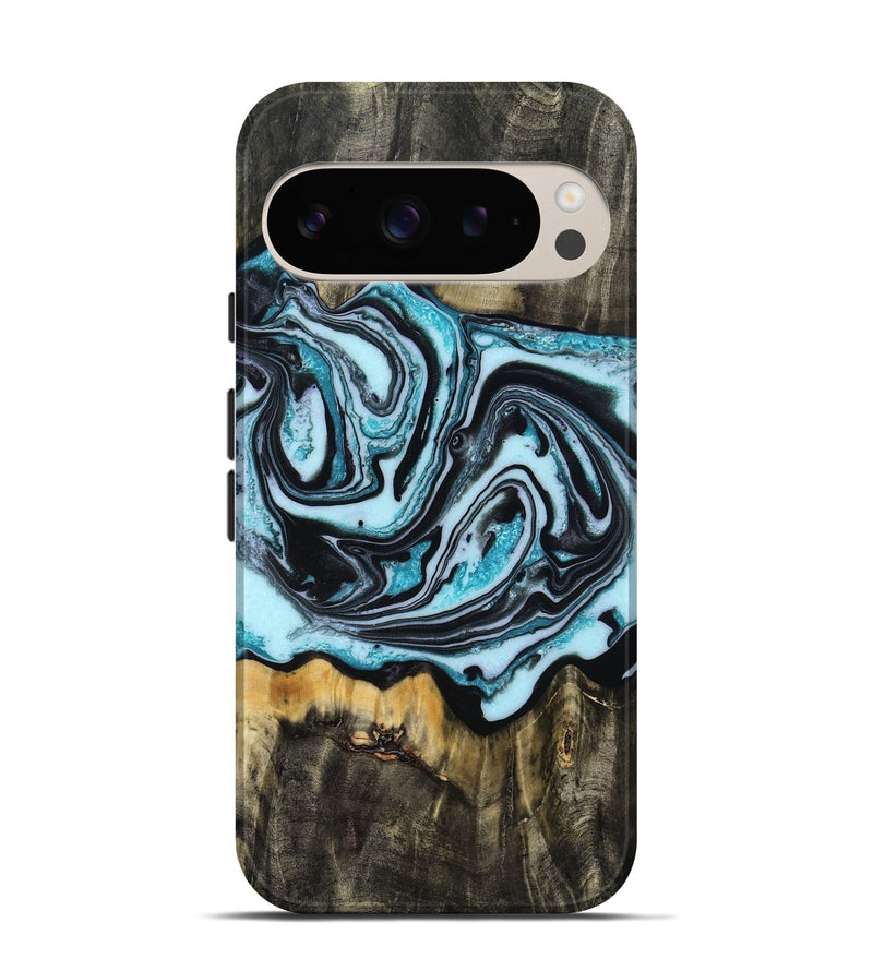Pixel 9 Pro Wood Live Edge Phone Case - Zayn (Blue, 804173)