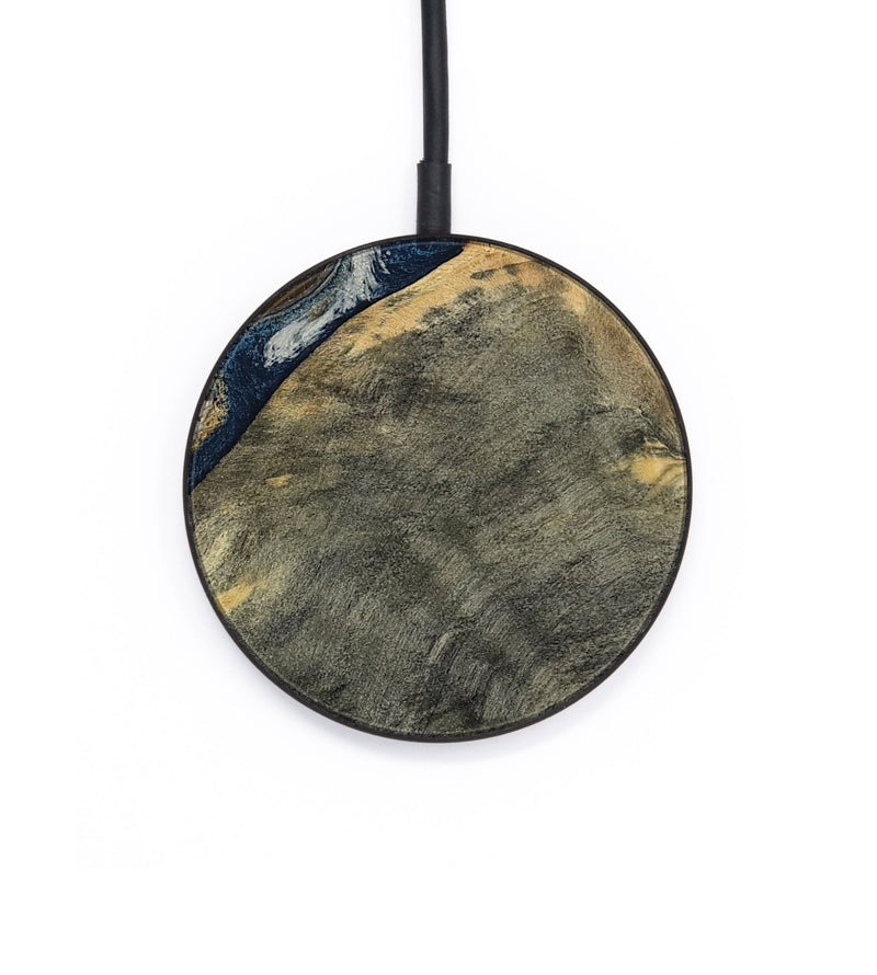 Circle Wood Wireless Charger - Aya (Teal & Gold, 804198)