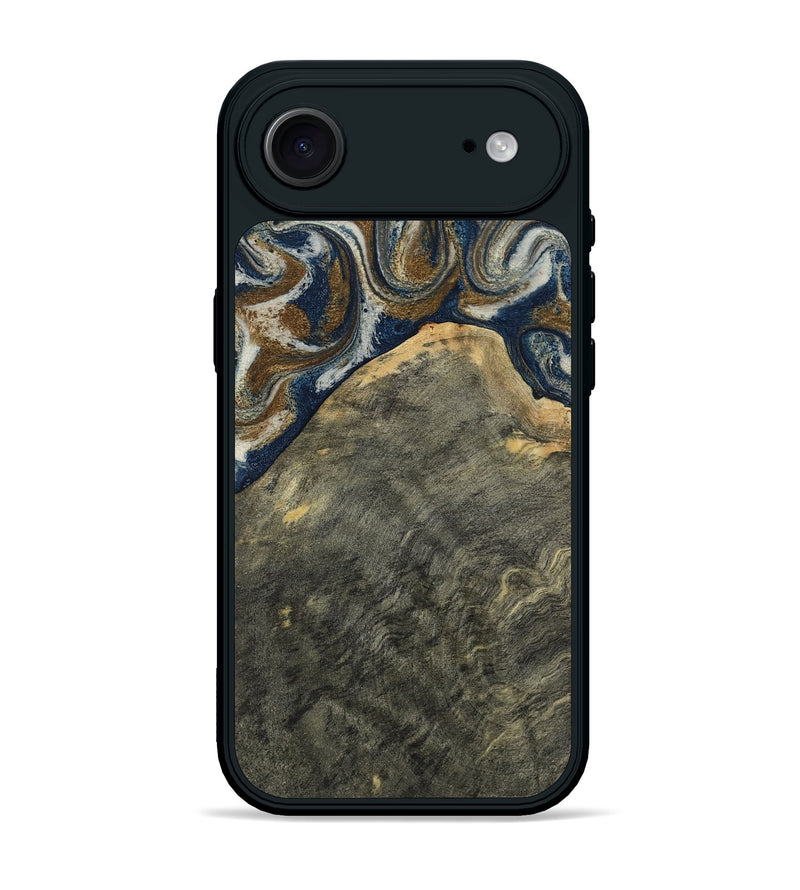 iPhone 17 Air Wood Phone Case - Aya (Teal & Gold, 804198)