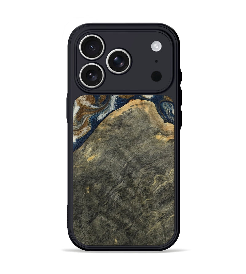 iPhone 17 Pro Wood Phone Case - Aya (Teal & Gold, 804198)