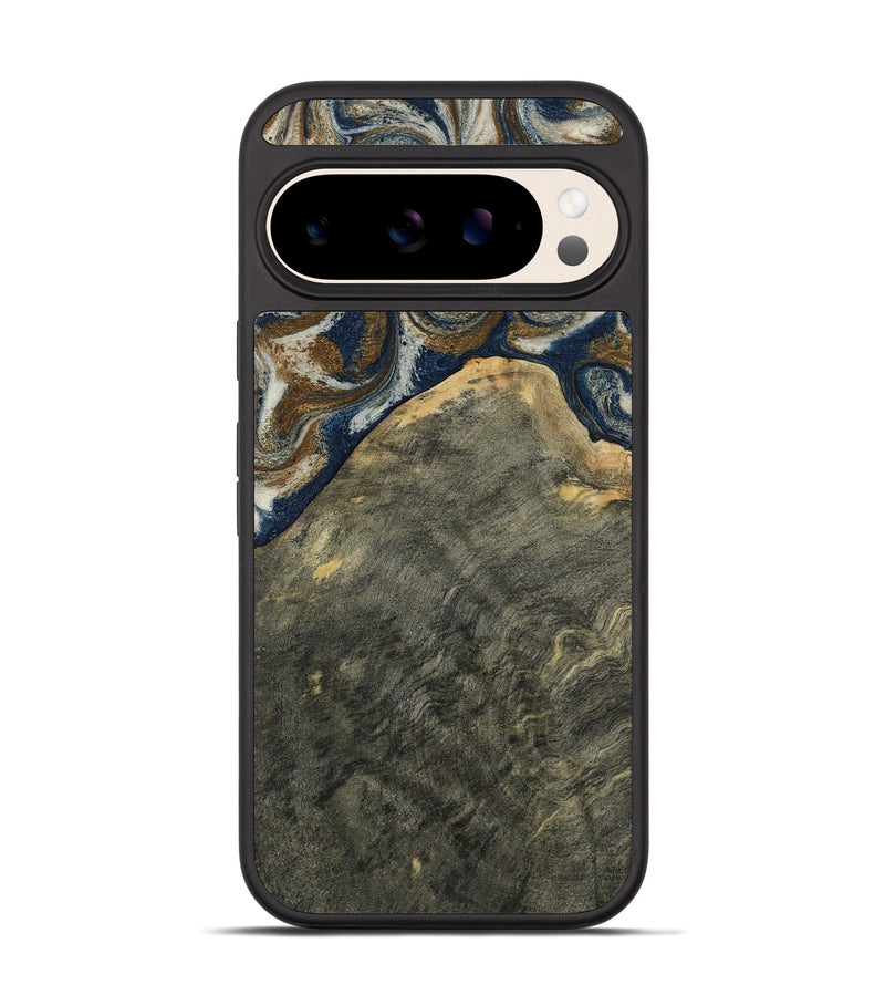 Pixel 10 Wood Phone Case - Aya (Teal & Gold, 804198)