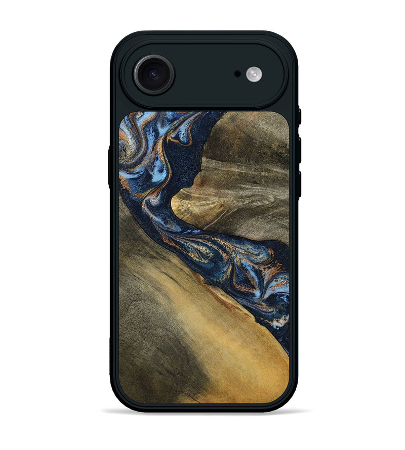iPhone 17 Air Wood Phone Case - Cesar (Teal & Gold, 804200)