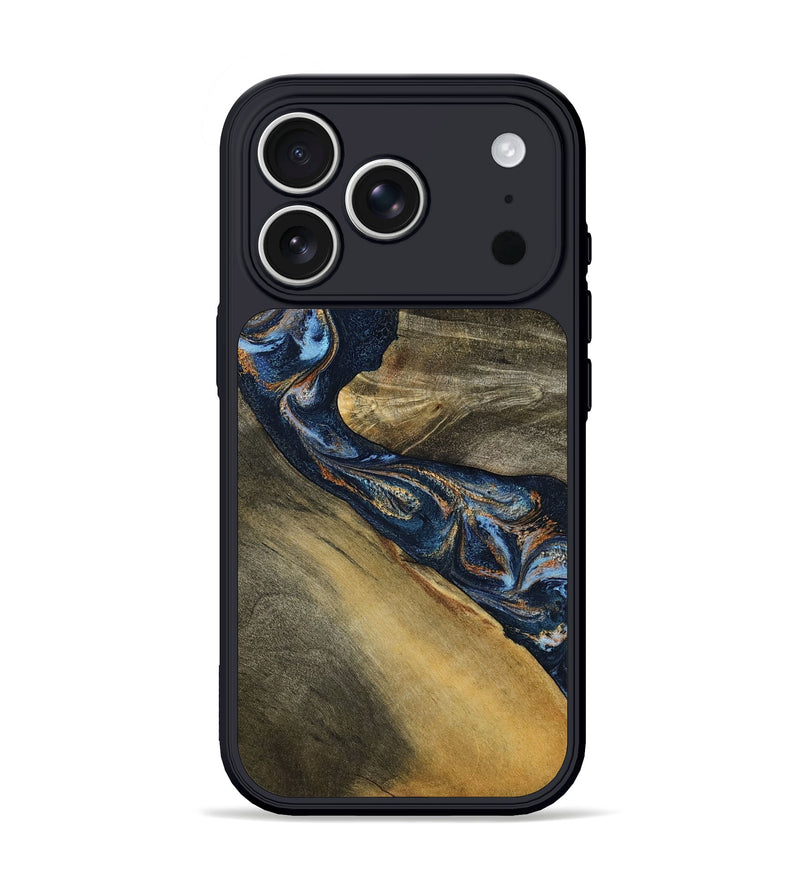 iPhone 17 Pro Wood Phone Case - Cesar (Teal & Gold, 804200)