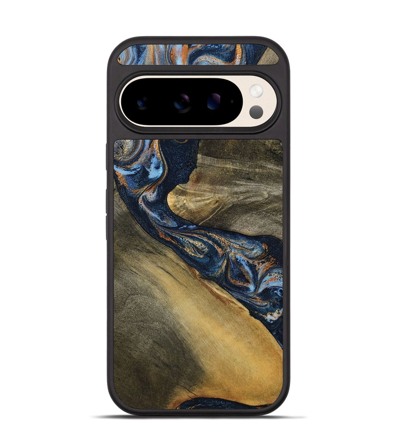 Pixel 10 Wood Phone Case - Cesar (Teal & Gold, 804200)