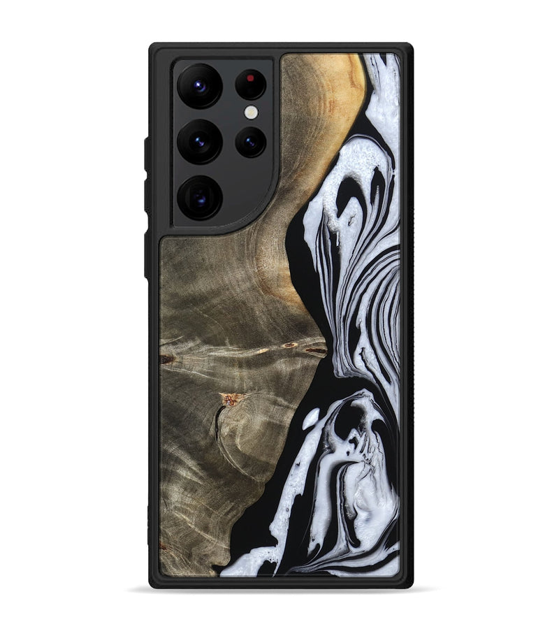 Galaxy S22 Ultra Wood Phone Case - Malinda (Black & White, 804208)