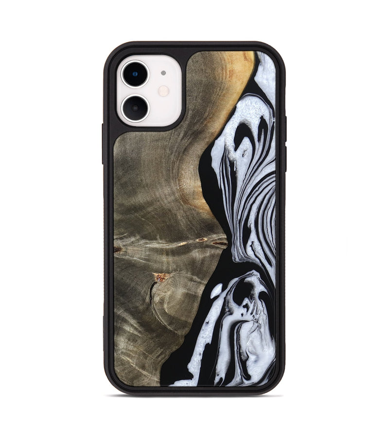 iPhone 11 Wood Phone Case - Malinda (Black & White, 804208)