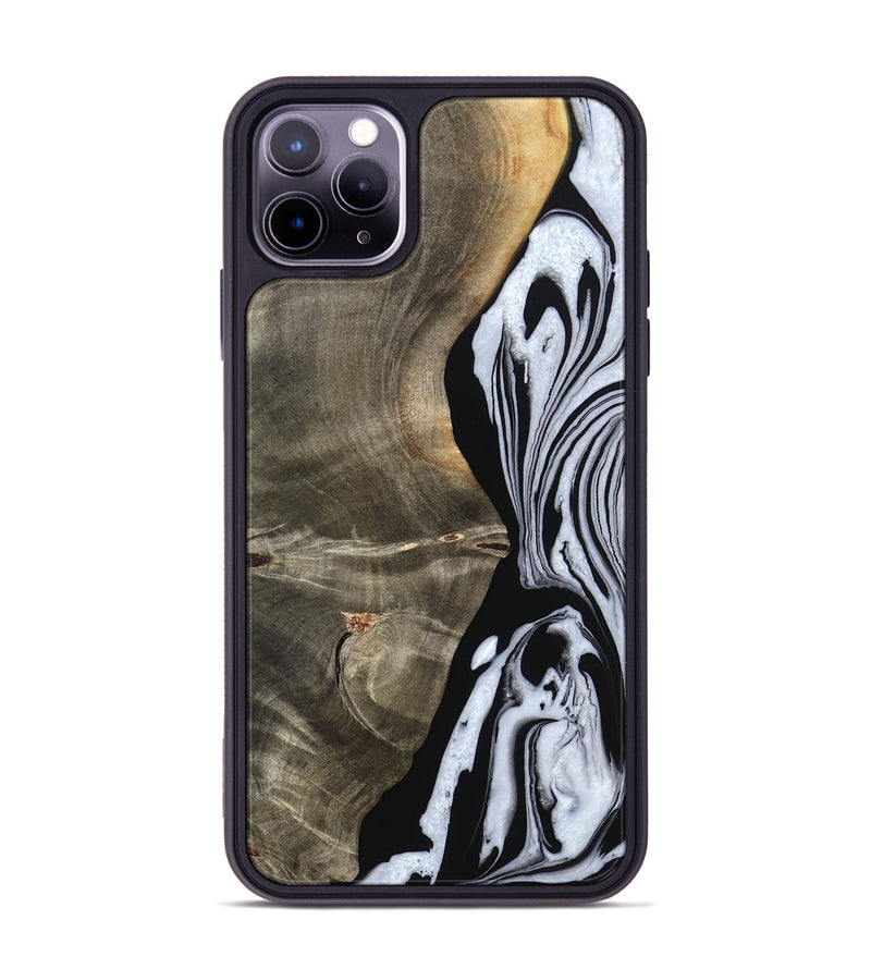 iPhone 11 Pro Max Wood Phone Case - Malinda (Black & White, 804208)
