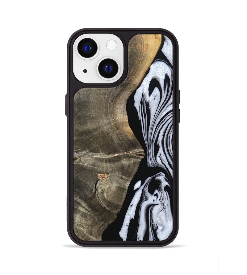 iPhone 13 Wood Phone Case - Malinda (Black & White, 804208)