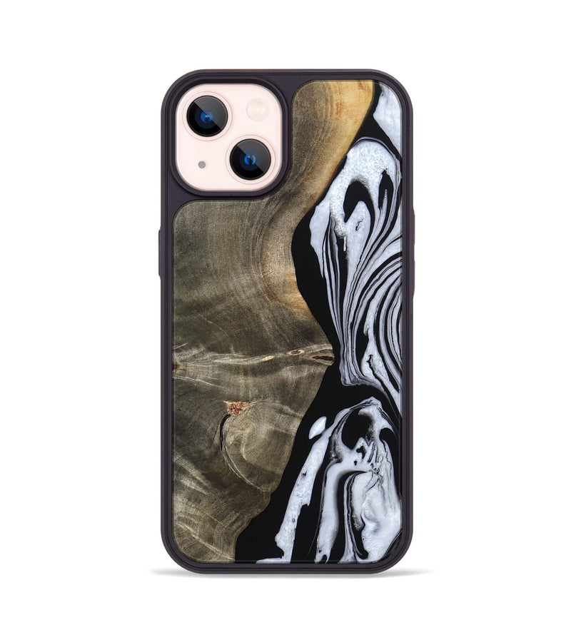 iPhone 14 Wood Phone Case - Malinda (Black & White, 804208)