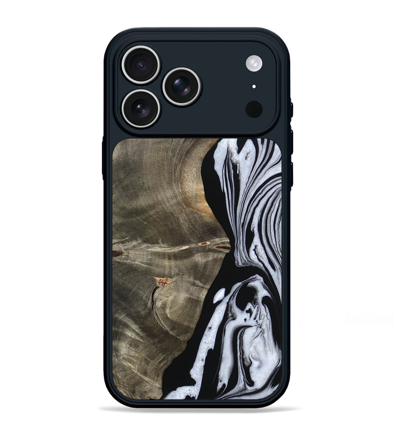 iPhone 17 Pro Max Wood Phone Case - Malinda (Black & White, 804208)