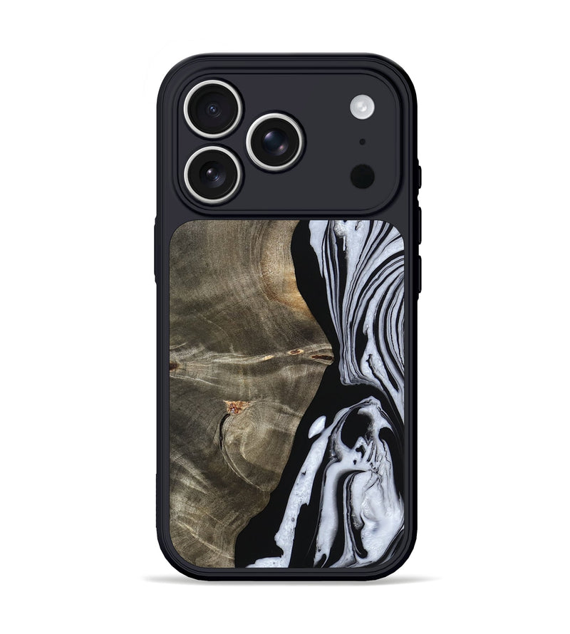 iPhone 17 Pro Wood Phone Case - Malinda (Black & White, 804208)