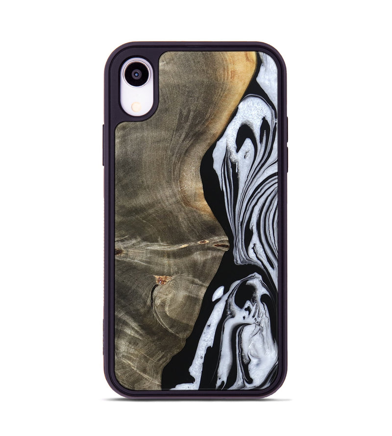 iPhone Xr Wood Phone Case - Malinda (Black & White, 804208)