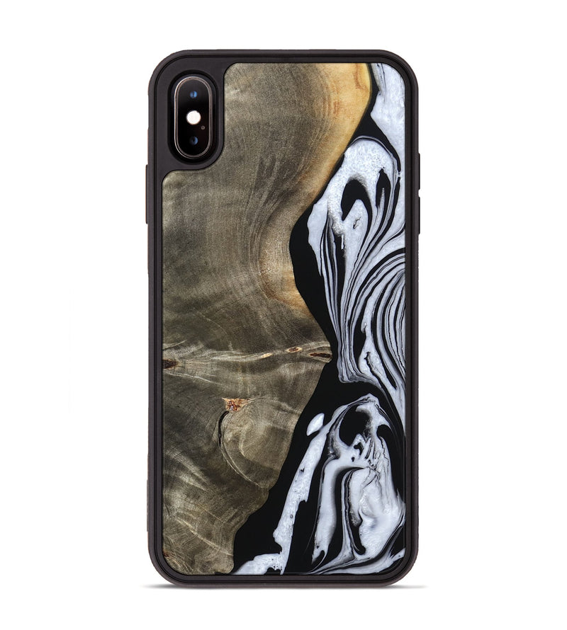 iPhone Xs Max Wood Phone Case - Malinda (Black & White, 804208)