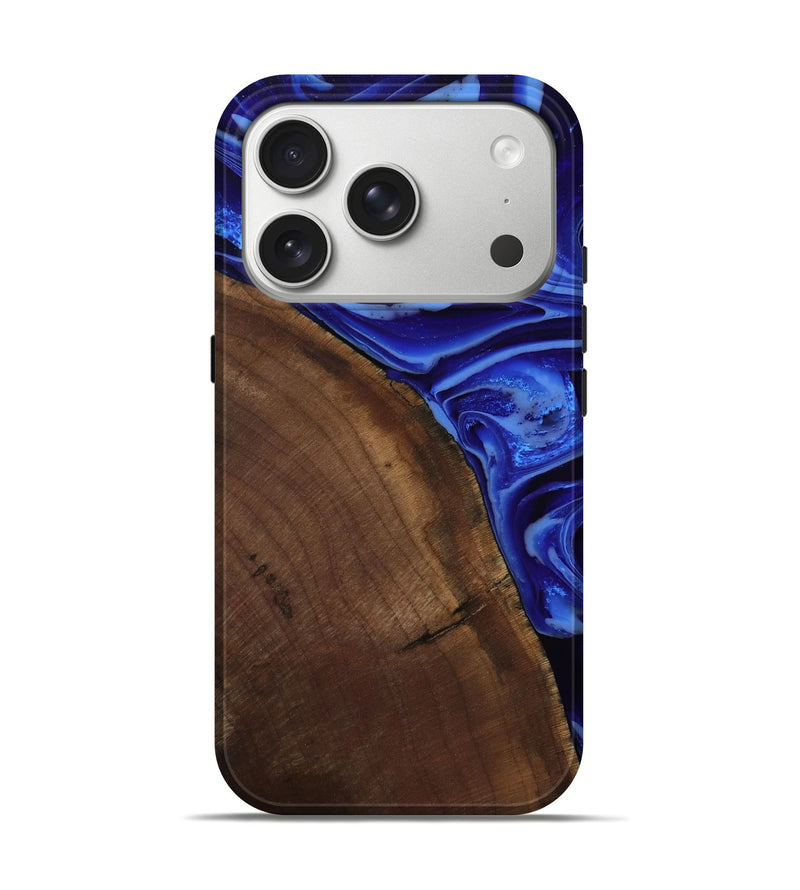 iPhone 17 Pro Wood Live Edge Phone Case - Paralee (Blue, 804388)