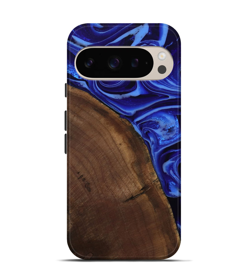 Pixel 9 Pro Wood Live Edge Phone Case - Paralee (Blue, 804388)