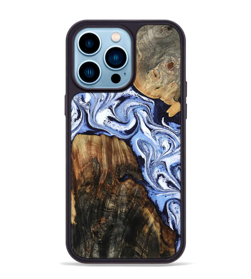 iPhone 14 Pro Max Wood Phone Case - Oswald (Blue, 804491)