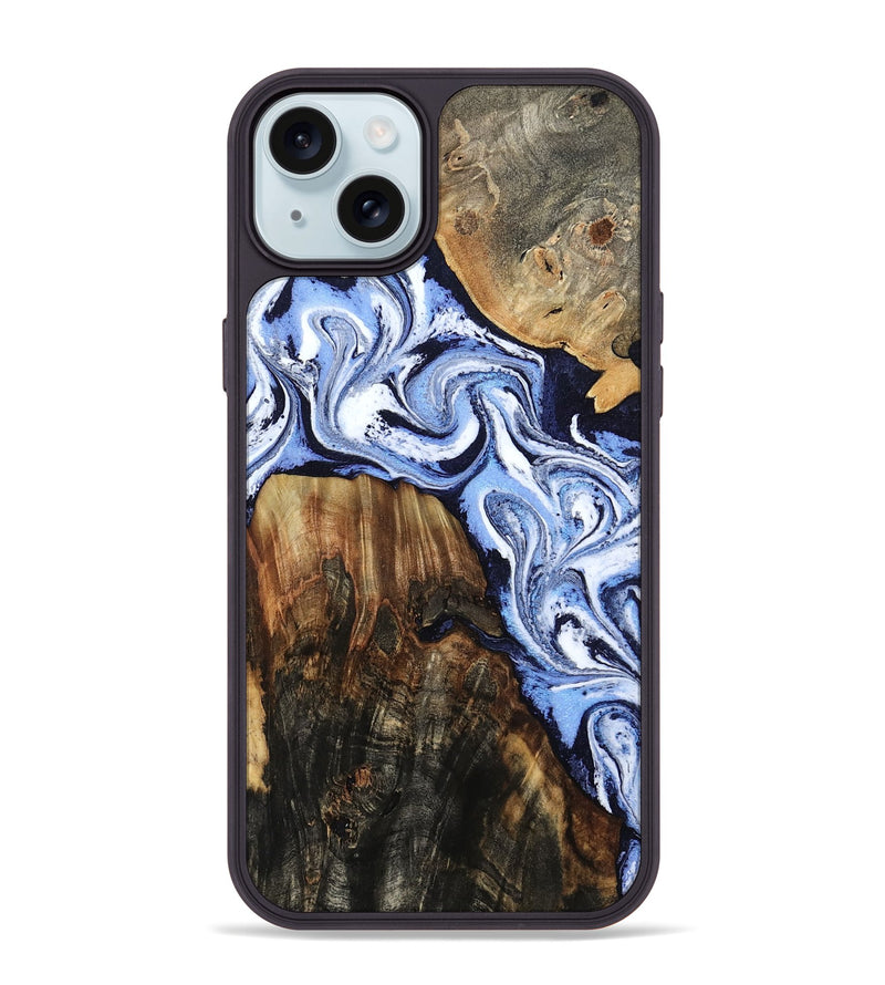 iPhone 15 Plus Wood Phone Case - Oswald (Blue, 804491)