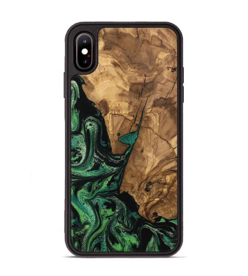 iPhone Xs Max Wood Phone Case - Percy (Green, 804495)