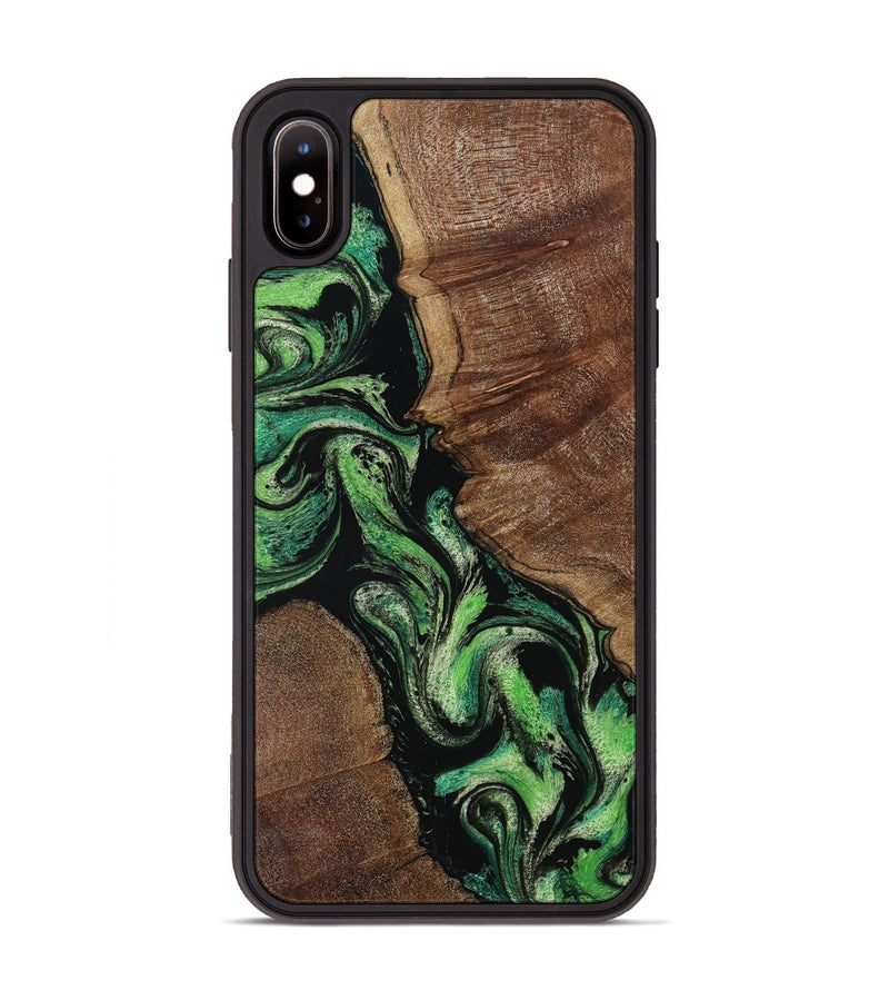 iPhone Xs Max Wood Phone Case - Azriel (Green, 804497)