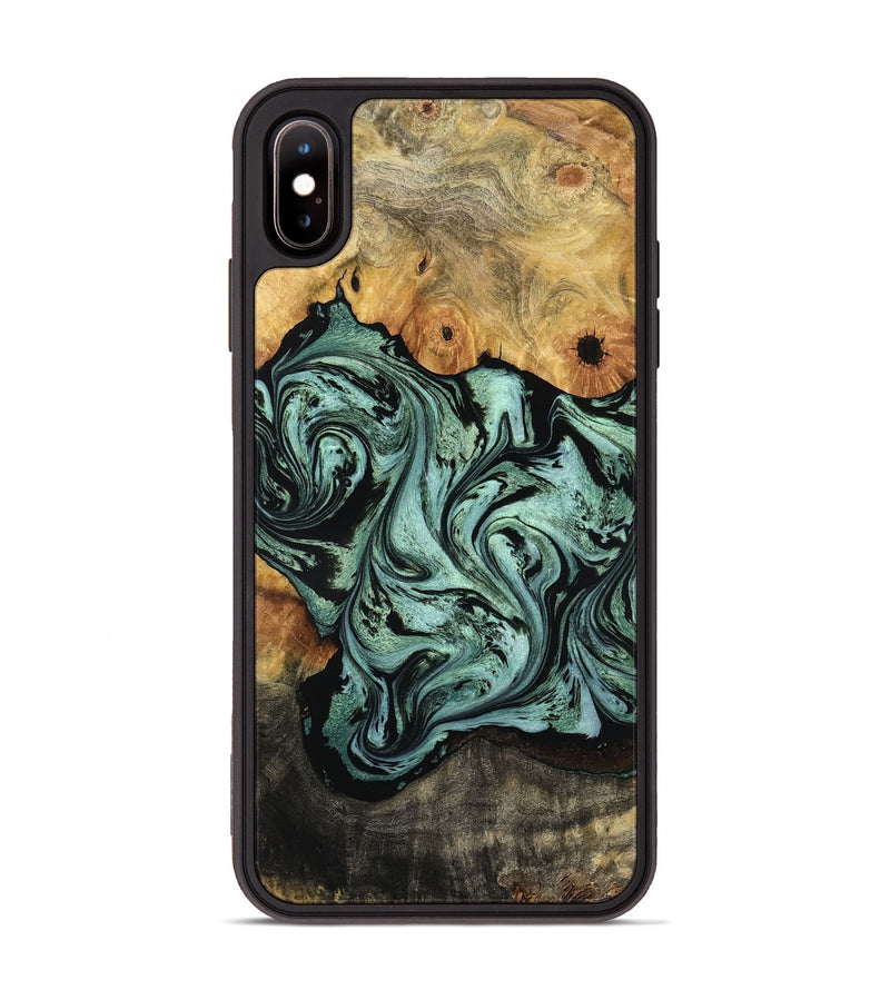 iPhone Xs Max Wood Phone Case - Aarav (Green, 804501)