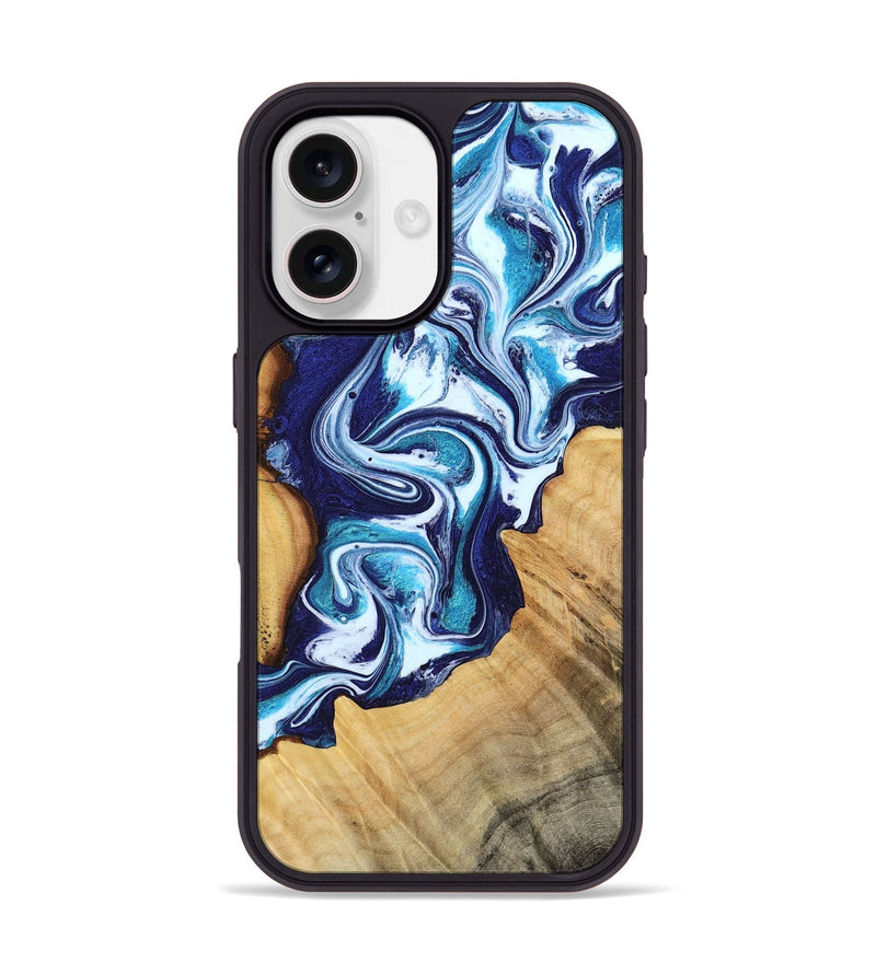 iPhone 17 Wood Phone Case - Karlie (Blue, 804514)