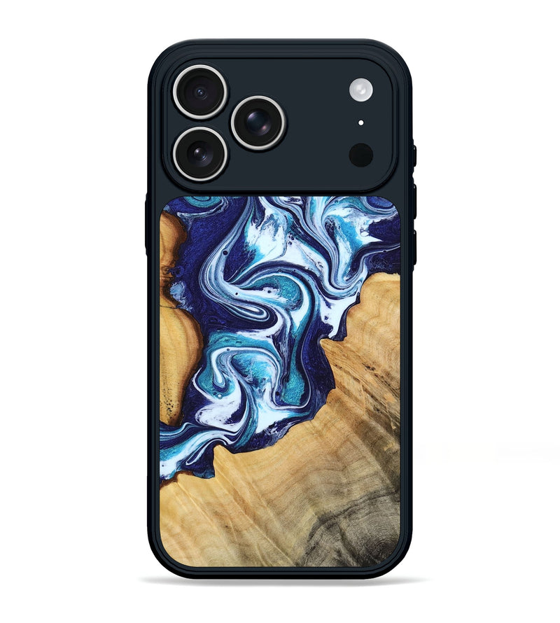 iPhone 17 Pro Max Wood Phone Case - Karlie (Blue, 804514)
