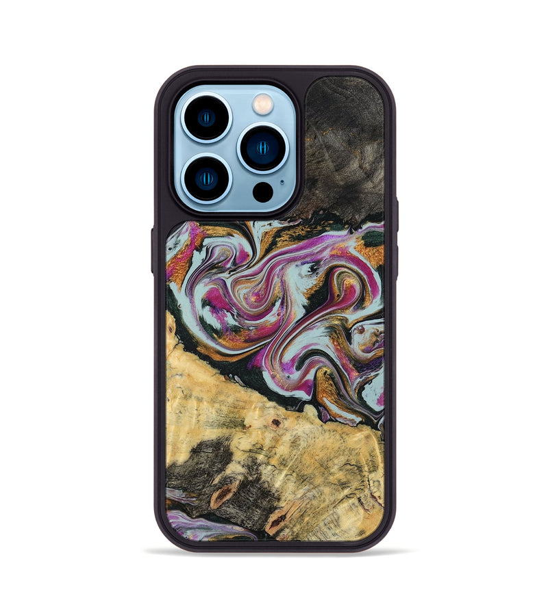 iPhone 14 Pro Wood Phone Case - Oleta (Green, 804523)