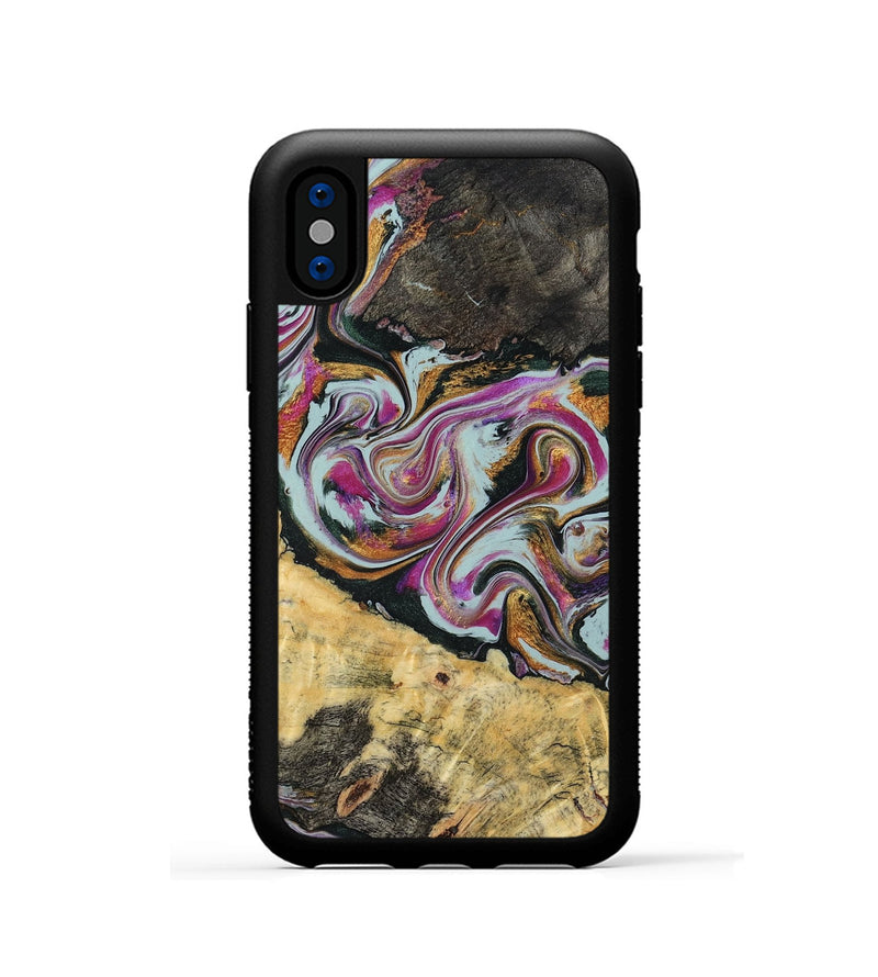 iPhone Xs Wood Phone Case - Oleta (Green, 804523)