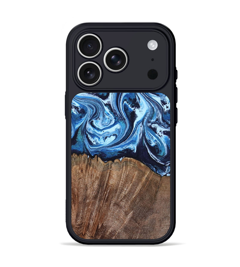 iPhone 17 Pro Wood Phone Case - Rickey (Blue, 804527)