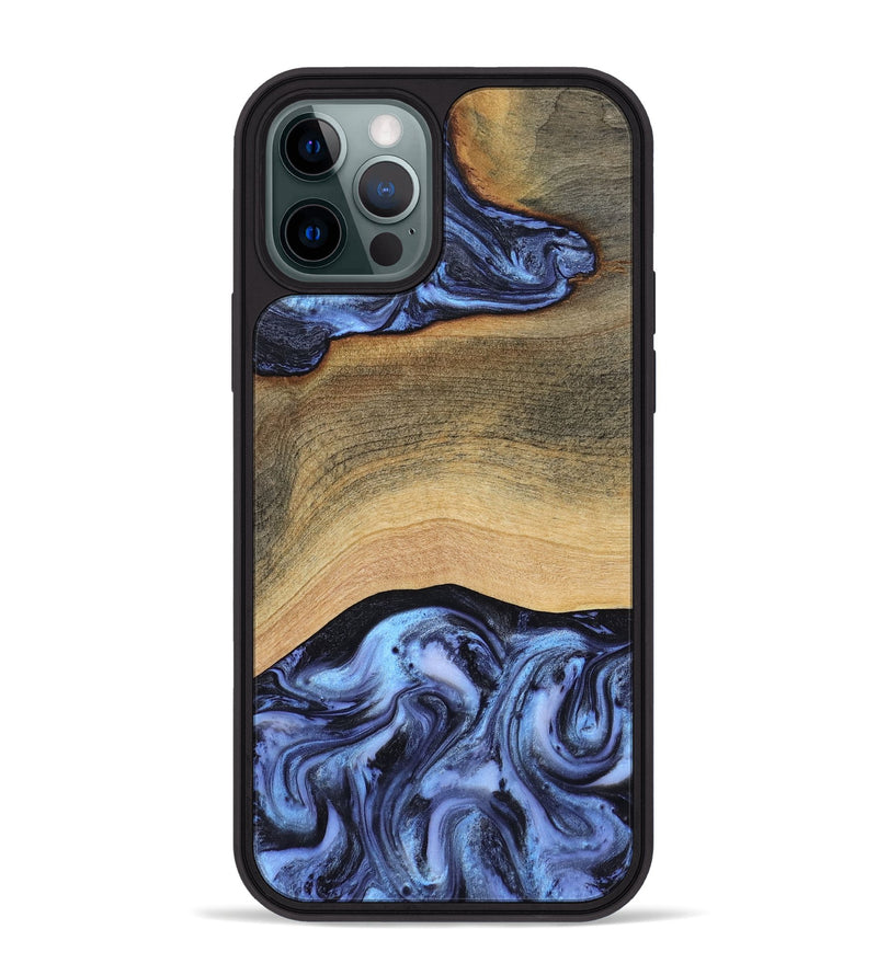 iPhone 12 Pro Max Wood Phone Case - Metta (Blue, 804534)