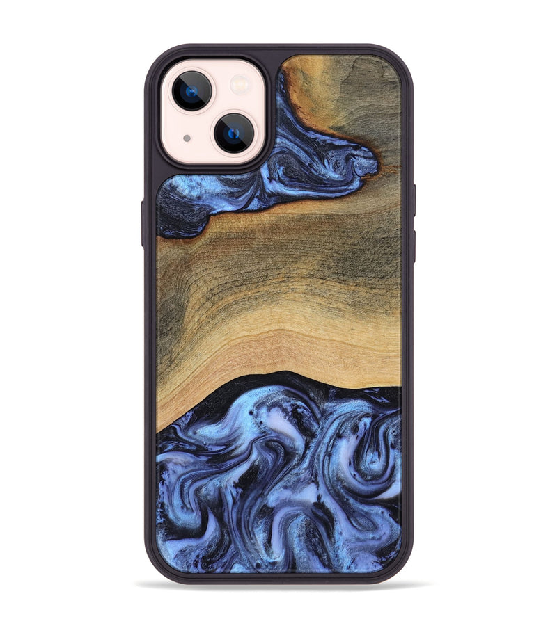 iPhone 14 Plus Wood Phone Case - Metta (Blue, 804534)