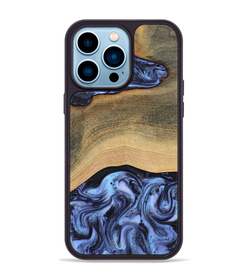 iPhone 14 Pro Max Wood Phone Case - Metta (Blue, 804534)