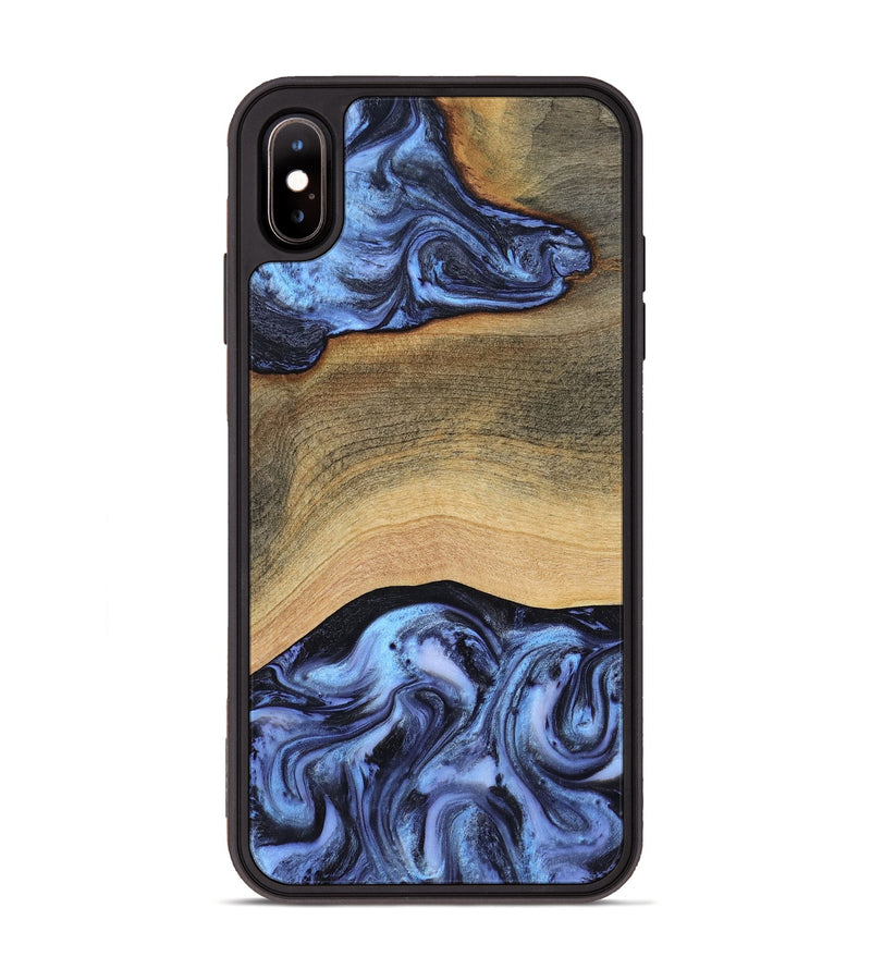 iPhone Xs Max Wood Phone Case - Metta (Blue, 804534)