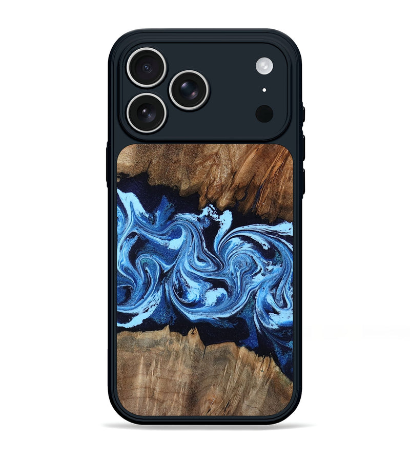 iPhone 17 Pro Max Wood Phone Case - Tad (Blue, 804535)