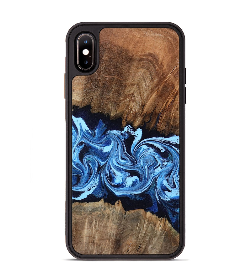 iPhone Xs Max Wood Phone Case - Tad (Blue, 804535)