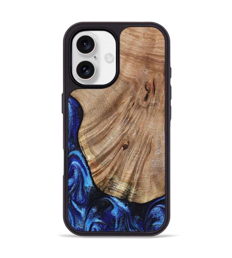 iPhone 17 Wood Phone Case - Kitty (Blue, 804536)