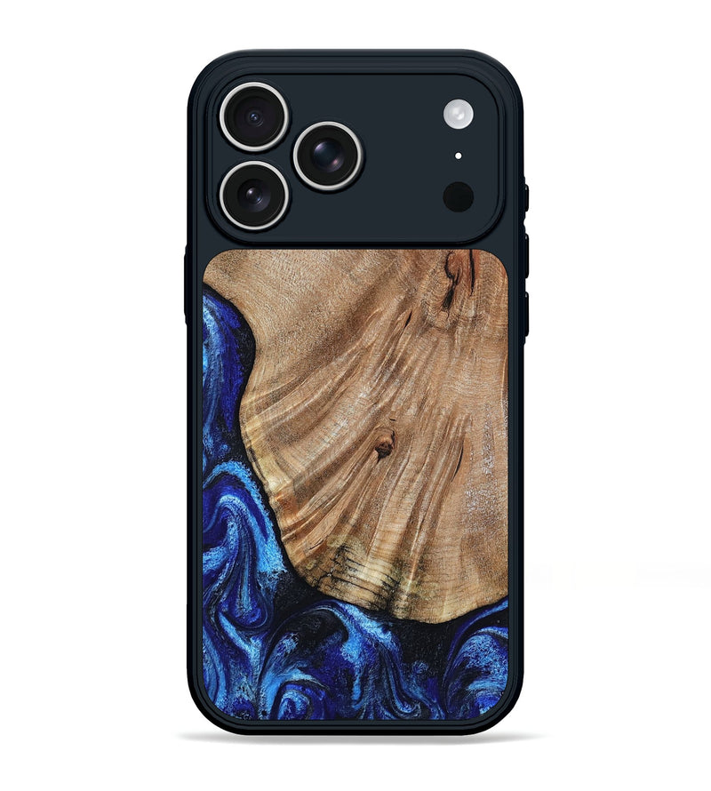 iPhone 17 Pro Max Wood Phone Case - Kitty (Blue, 804536)