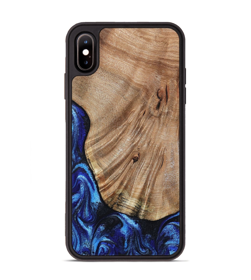 iPhone Xs Max Wood Phone Case - Kitty (Blue, 804536)