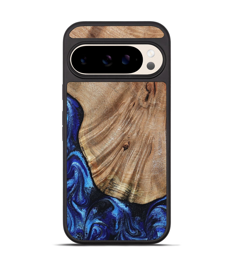 Pixel 10 Wood Phone Case - Kitty (Blue, 804536)