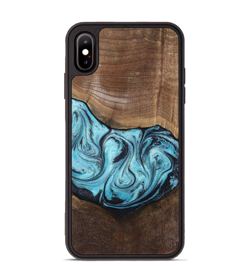 iPhone Xs Max Wood Phone Case - Kaylie (Blue, 804538)
