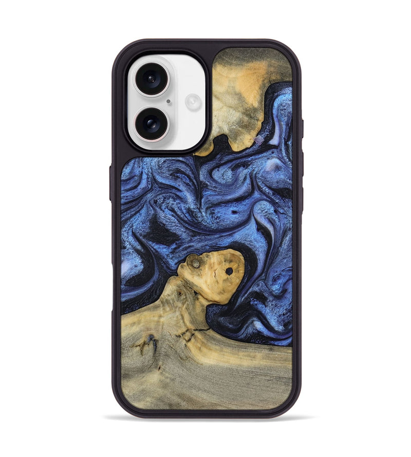 iPhone 17 Wood Phone Case - Thad (Blue, 804539)