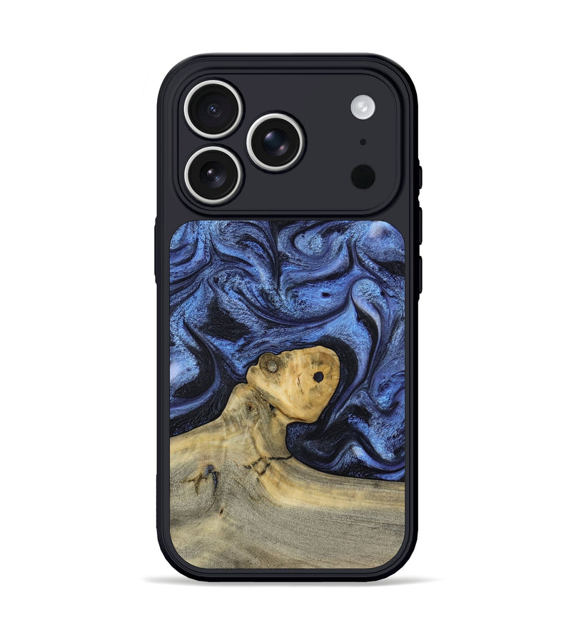 iPhone 17 Pro Wood Phone Case - Thad (Blue, 804539)