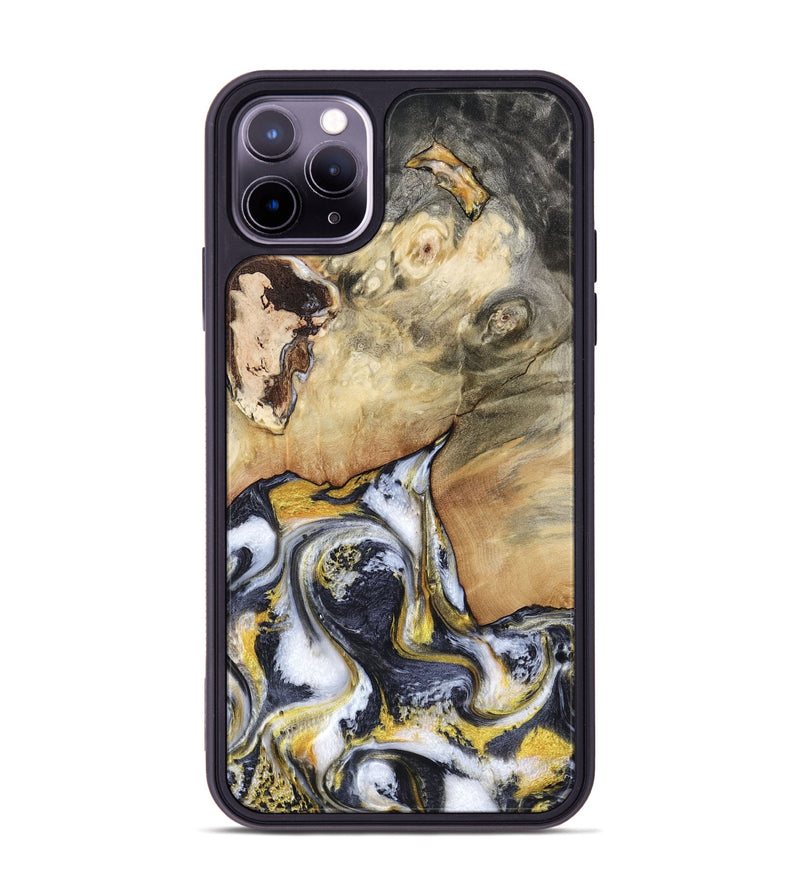 iPhone 11 Pro Max Wood Phone Case - Arrie (Black & White, 804579)