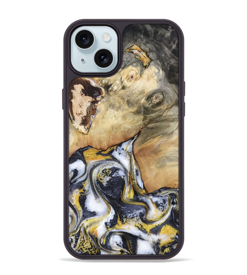 iPhone 15 Plus Wood Phone Case - Arrie (Black & White, 804579)