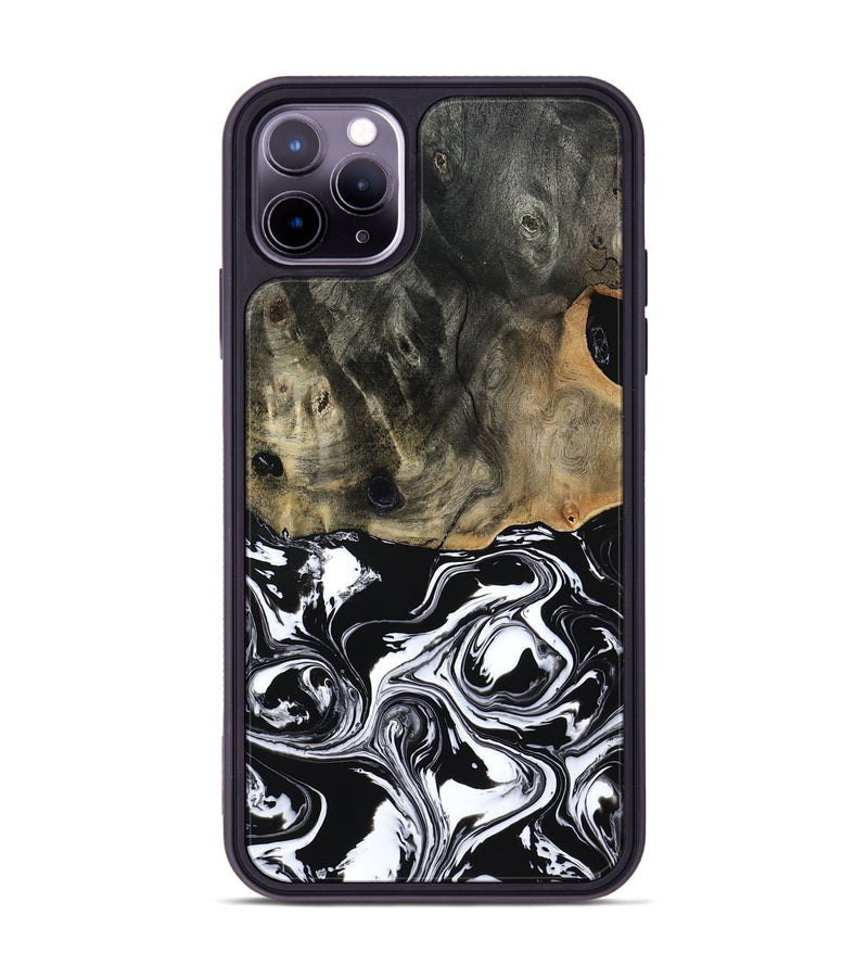 iPhone 11 Pro Max Wood Phone Case - Alecia (Black & White, 804580)