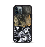 iPhone 12 Pro Wood Phone Case - Alecia (Black & White, 804580)