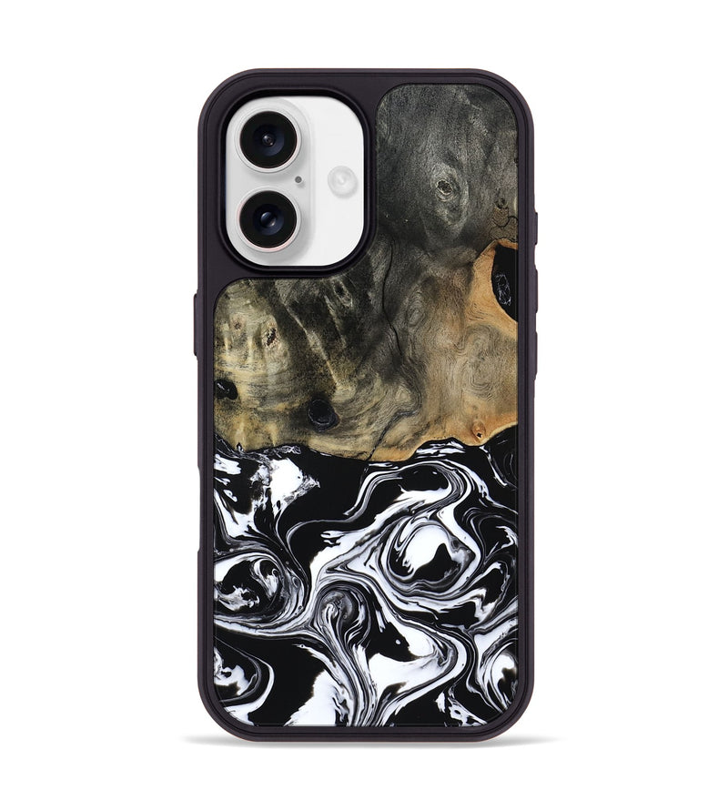 iPhone 17 Wood Phone Case - Alecia (Black & White, 804580)